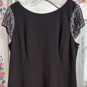 Aidan Mattox Black Beaded Gown